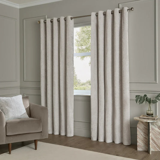 Paoletti (Riva Home) Curtains LUSTRE VELVET FULLY LINED EYELET CURTAINS SILVER
by Paoletti