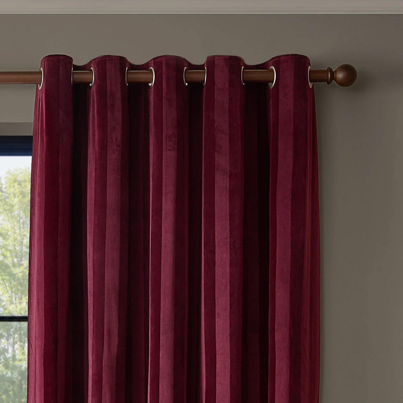 Paoletti (Riva Home) Curtains REGENCY STRIPE VELVET FULLY LINED EYELET CURTAINS by Paoletti