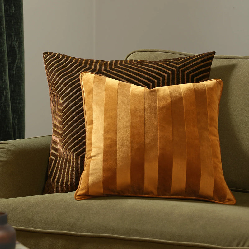 REGENCY STRIPE VELVET CUSHION – FEATHER FILLED by Paoletti
