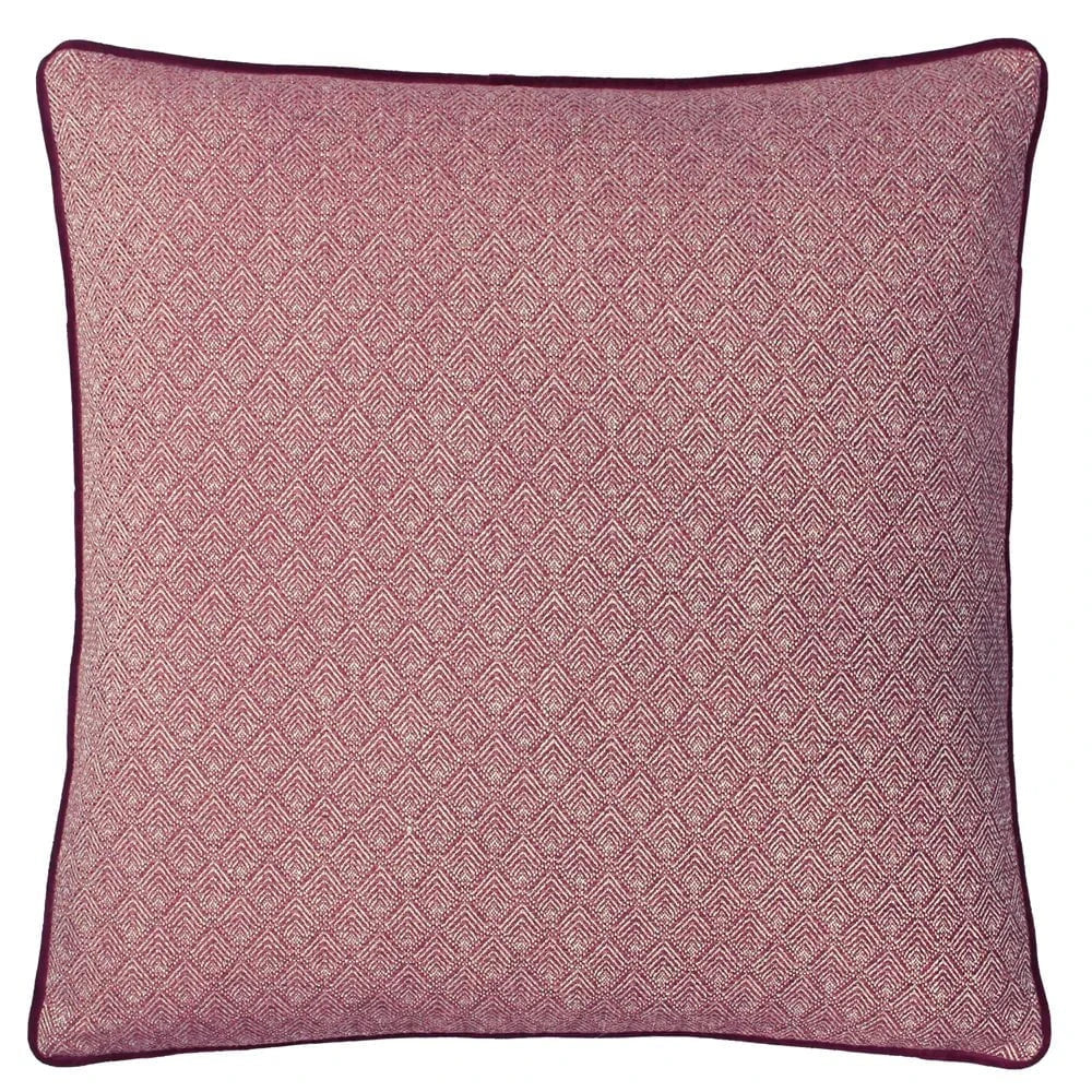 Paoletti (Riva Home) Cushions BLENHEIM GEOMETRIC CUSHION – BERRY 45 × 45 cm | Jacquard Front & Soft Velvet Reverse by Paoletti