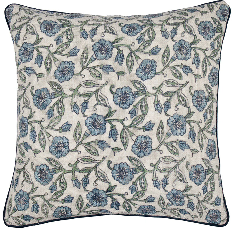 DELPHINE FLORAL PIPED CUSHION  by Paoletti