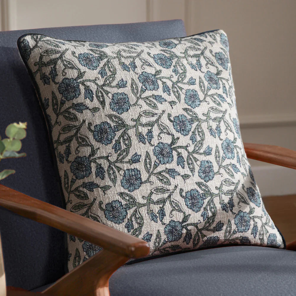 Paoletti (Riva Home) Cushions DELPHINE FLORAL PIPED CUSHION  by Paoletti