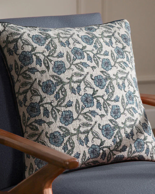 DELPHINE FLORAL PIPED CUSHION  by Paoletti