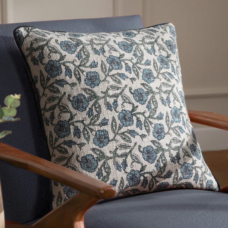 DELPHINE FLORAL PIPED CUSHION  by Paoletti