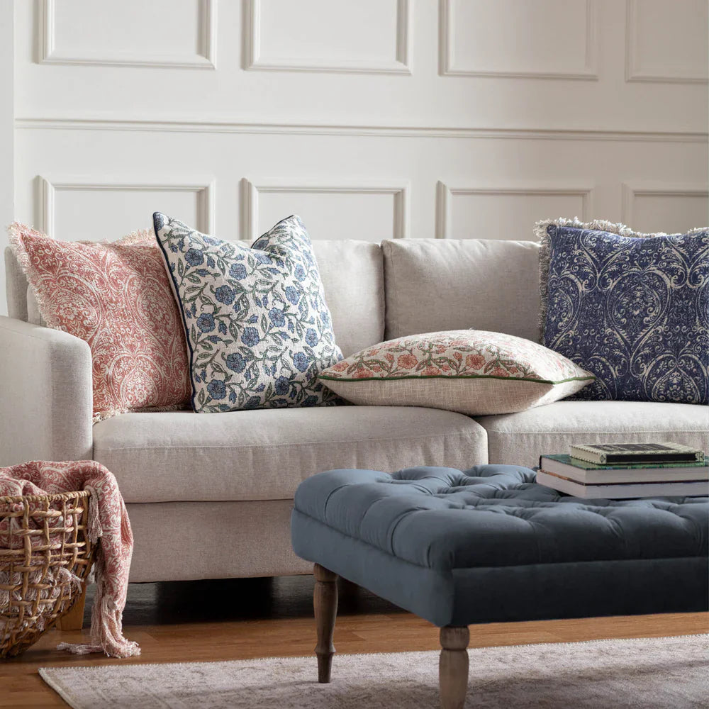 Paoletti (Riva Home) Cushions DELPHINE FLORAL PIPED CUSHION  by Paoletti