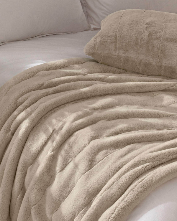 Empress Super Soft Faux Fur Feather Filled Cushion by Paoletti