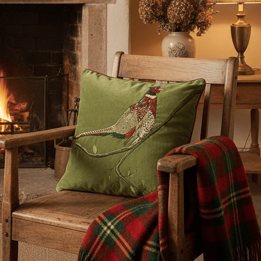 Paoletti (Riva Home) Cushions Green Paoletti Premium Hunter Velvet Pheasant feather filled Cushion (2 colours to choose from)