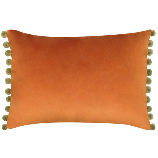 Paoletti (Riva Home) Cushions Paoletti Fiesta Velvet Cushion Rust/Khaki (choice of feather or foam filled)