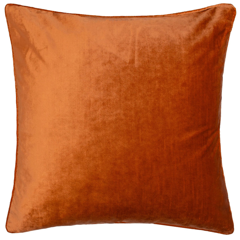 LUXE VELVET PIPED CUSHION – Cranberry or Rust by Paoletti