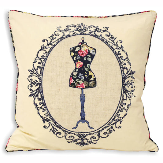 Paoletti (Riva Home) Cushions VICTORIA MANNEQUIN CUSHION NAVY by Paoletti