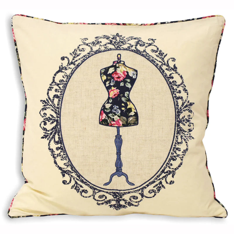 VICTORIA MANNEQUIN CUSHION NAVY by Paoletti