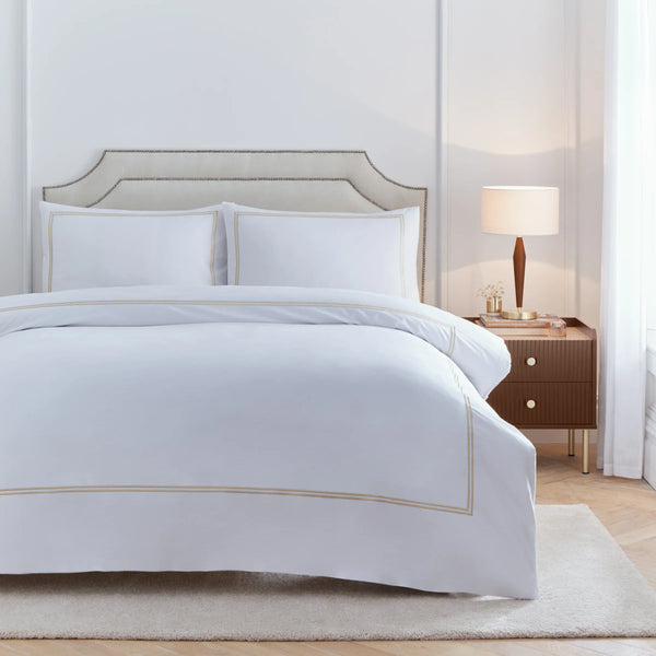 ELARA EMBROIDERED 100% COTTON DUVET COVER SET by Paoletti