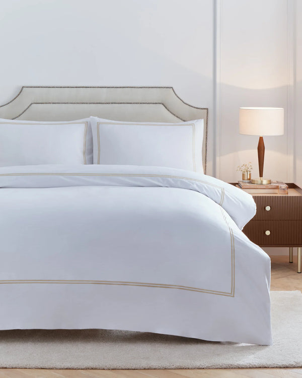 ELARA EMBROIDERED 100% COTTON DUVET COVER SET by Paoletti