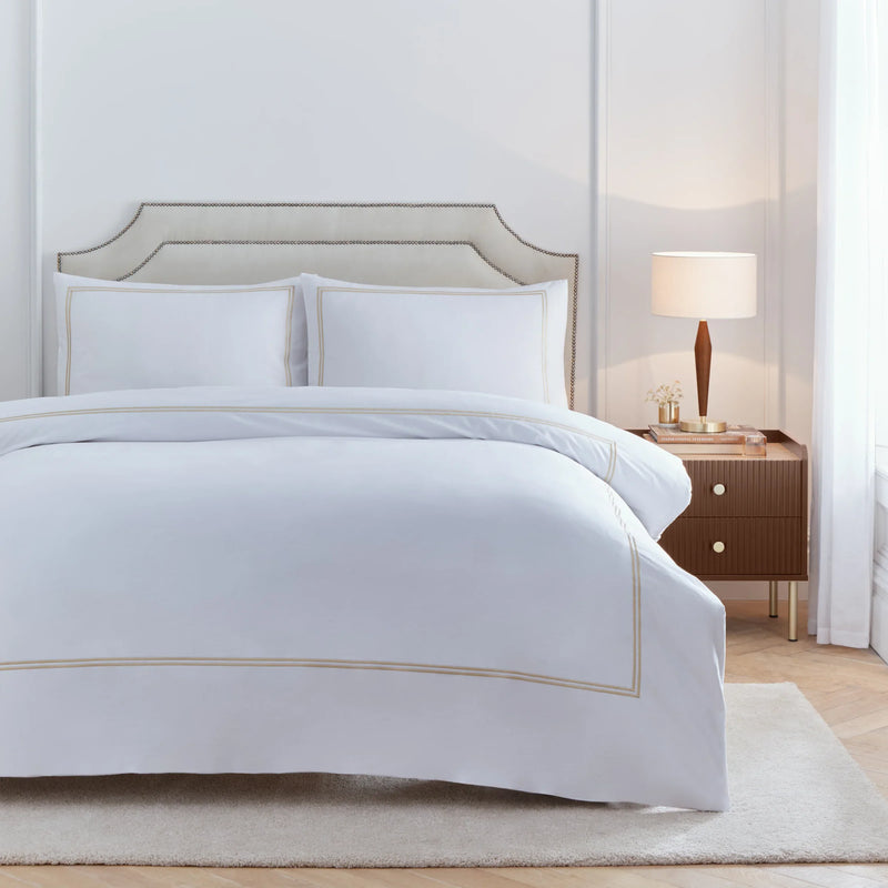 ELARA EMBROIDERED 100% COTTON DUVET COVER SET by Paoletti