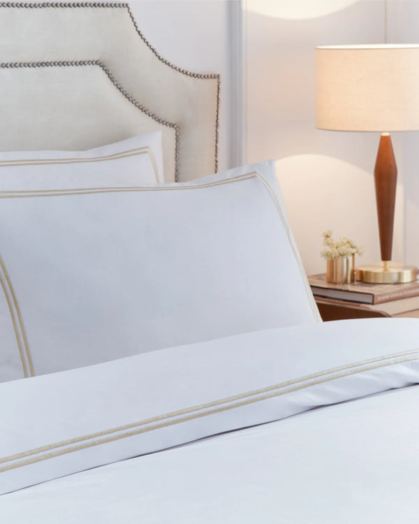 ELARA EMBROIDERED 100% COTTON DUVET COVER SET by Paoletti