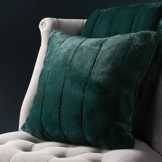 Paoletti (Riva Home) Throw Emerald Paoletti Empress Faux Fur Cushion