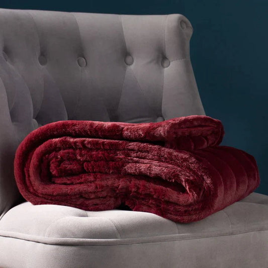 Paoletti (Riva Home) Throw Medium 130x180cm / Ruby Paoletti Empress Faux Fur Throw (available in 8 colours and 2 sizes)