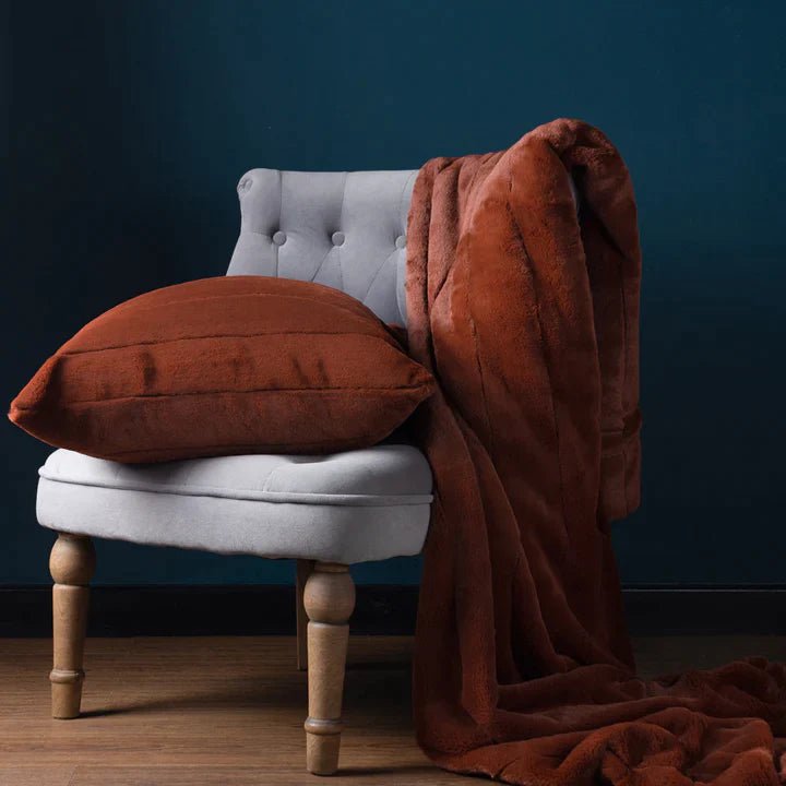 Paoletti (Riva Home) Throw Medium 130x180cm / Rust Paoletti Empress Faux Fur Throw (available in 8 colours and 2 sizes)