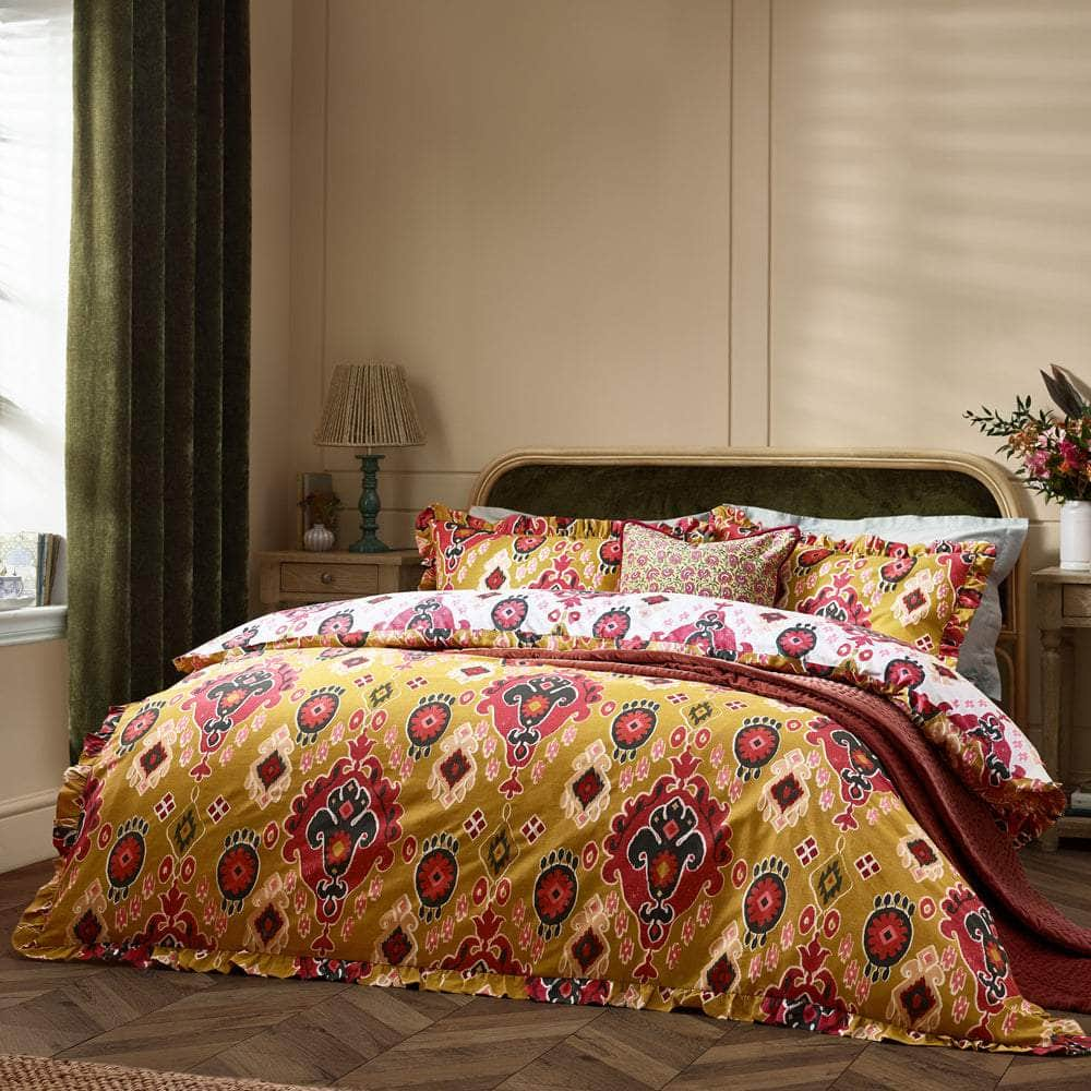 Paoletti Seventy Three (Riva Home) Bedspread Single Duvet set / Amber Paoletti - Seventy Three Dawson Ikat Reversible Duvet Cover Set