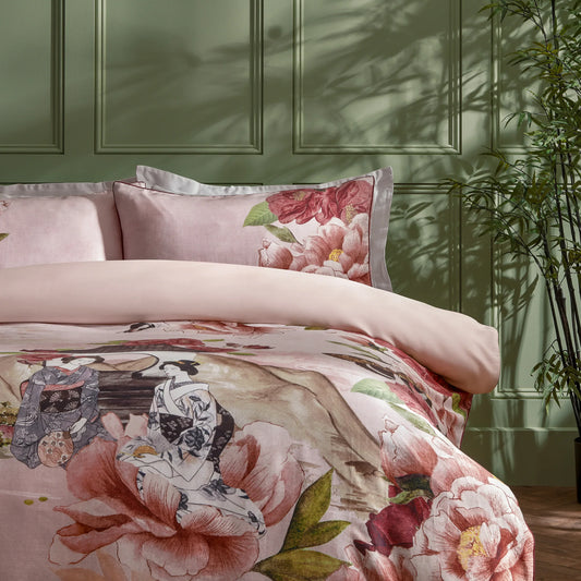 Paoletti Seventy Three (Riva Home) Duvet Cover set GEISHA 100% COTTON DUVET COVER SET |BLUSH| by Paoletti