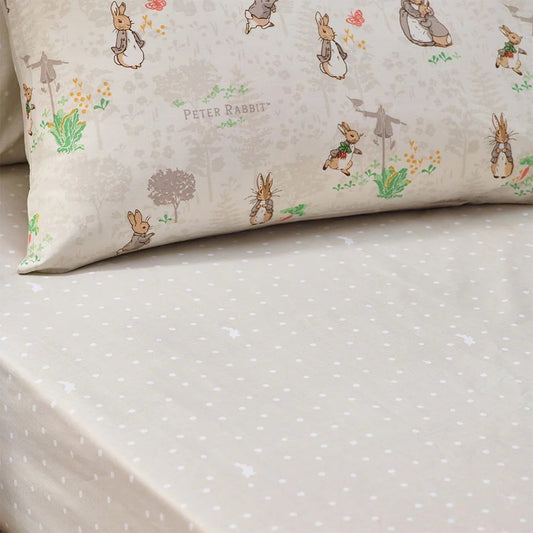 Peter Rabbit™ Bedspread Classic Peter Rabbit™ 100% Cotton Fitted Bed Sheet Natural by Peter Rabbit™