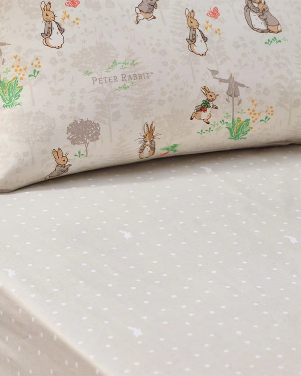 CLASSIC PETER RABBIT™ 100% COTTON FITTED BED SHEET NATURAL by Peter Rabbit™