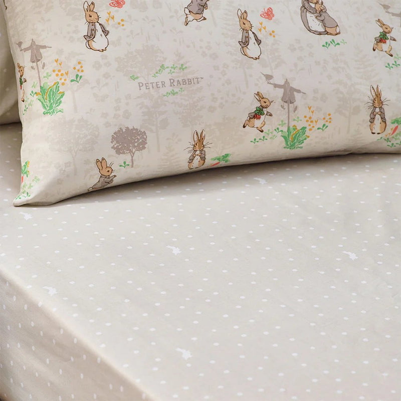 CLASSIC PETER RABBIT™ 100% COTTON FITTED BED SHEET NATURAL by Peter Rabbit™