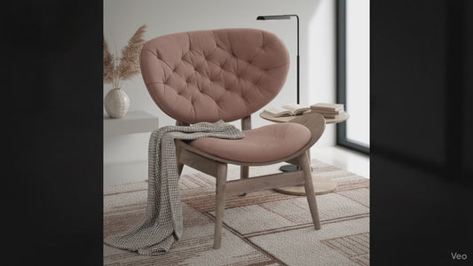 Vinsi Brown Velvet Chair With Natural Elm Frame