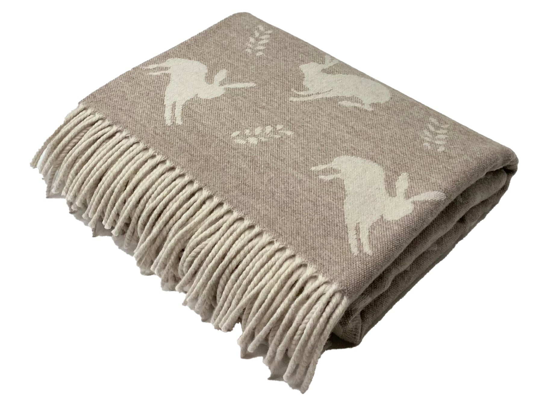 Remony Lambswool Throw Fawn Hare Nature Marino Lambswool Throws 140x180cm