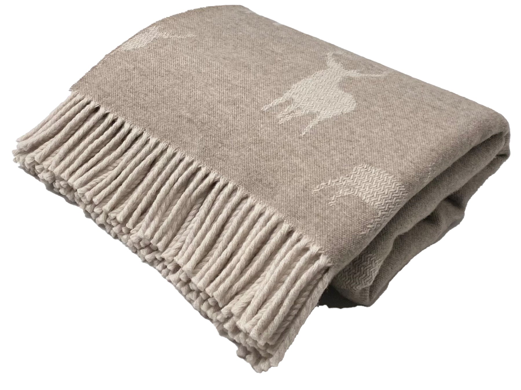 Remony Lambswool Throw Fawn Stag Nature Marino Lambswool Throws 140x180cm