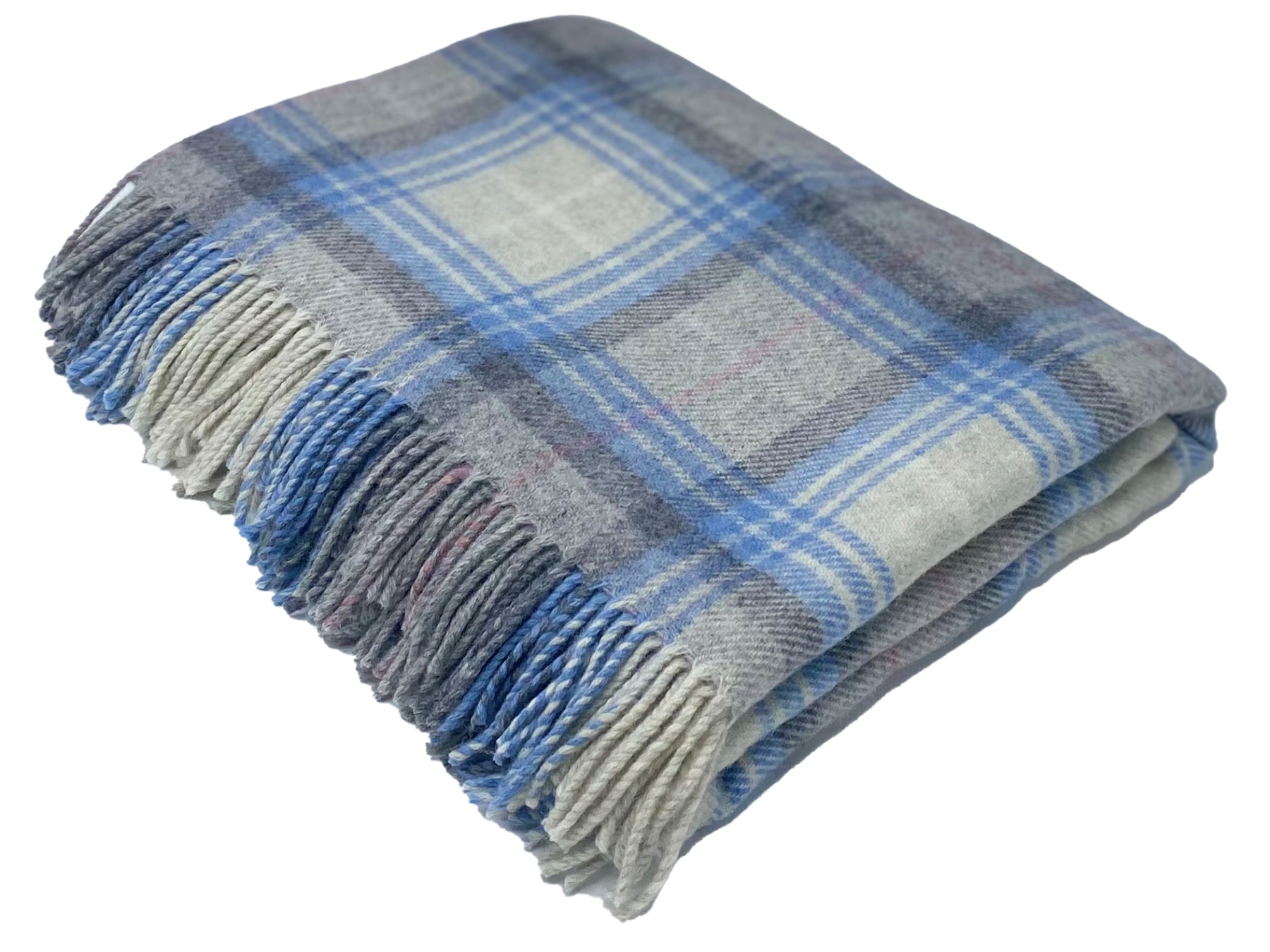 Remony Lambswool Throw Lindores Cornflower Lindores Marino Lambswool Throws 140x180cm