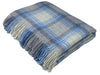 Remony Lambswool Throw Lindores Cornflower Lindores Marino Lambswool Throws 140x180cm