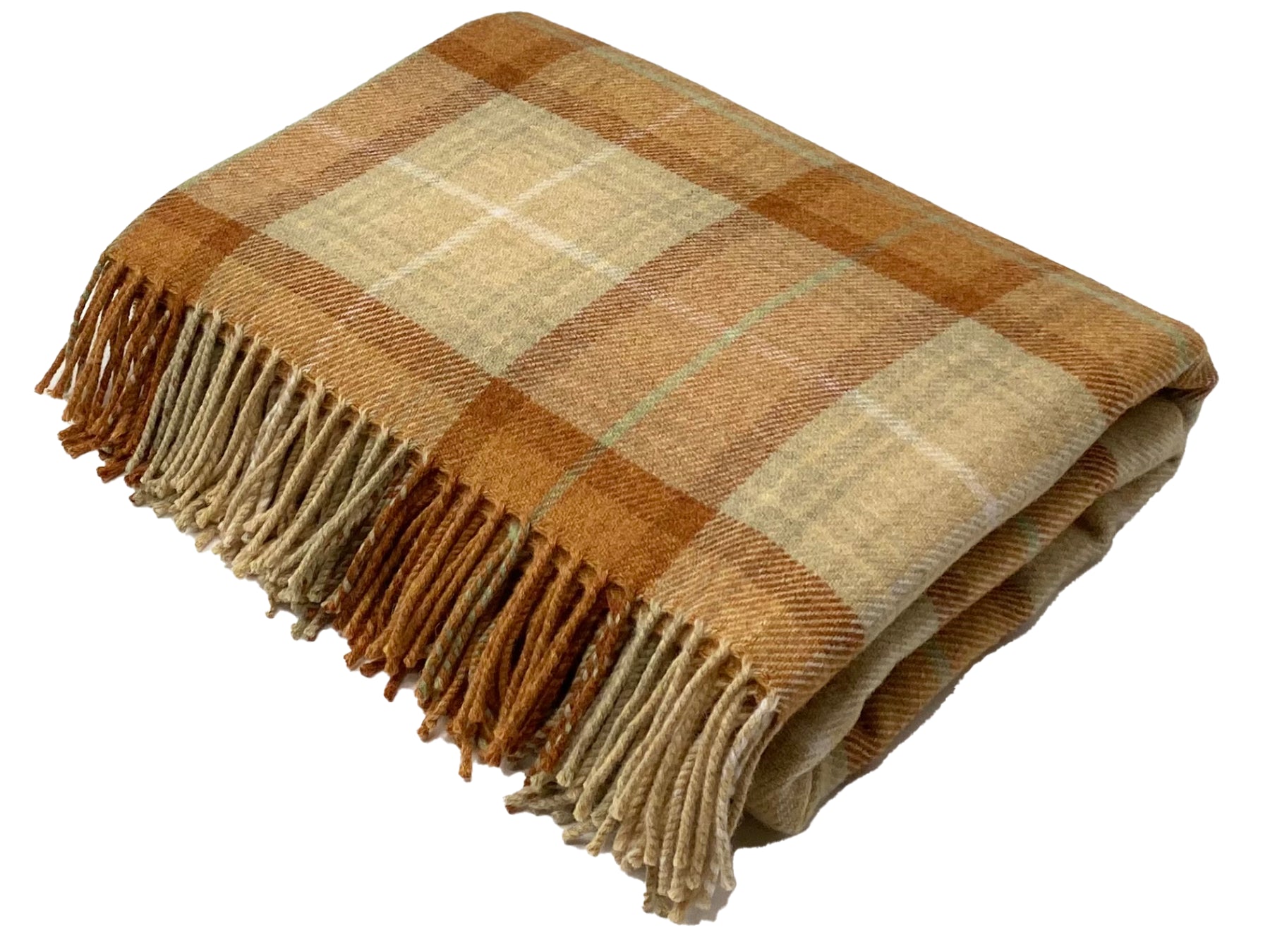 Remony Lambswool Throw Lindores Pumpkin Lindores Marino Lambswool Throws 140x180cm