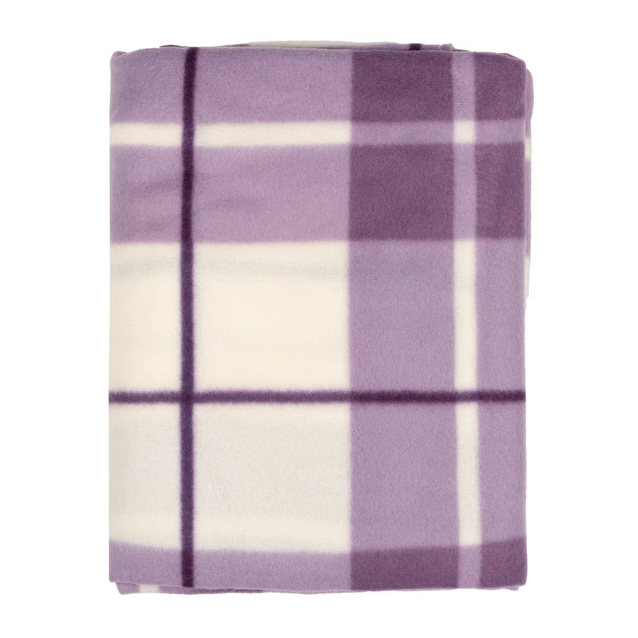 Riva home Throw 💜 Check Fleece Throw – Lilac by Riva Home