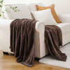 Riva home Throw Riva Home. 130x170cm Wool Blend Ribbed Brown Throw