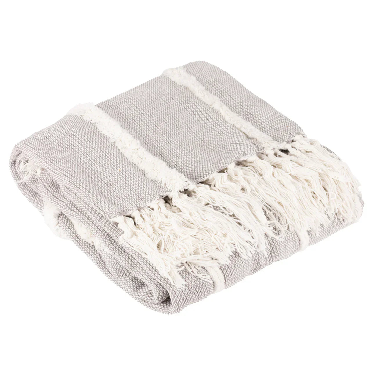 Riva home Throw 🌈 Tufted Rainbow Throw – Grey by Riva Home