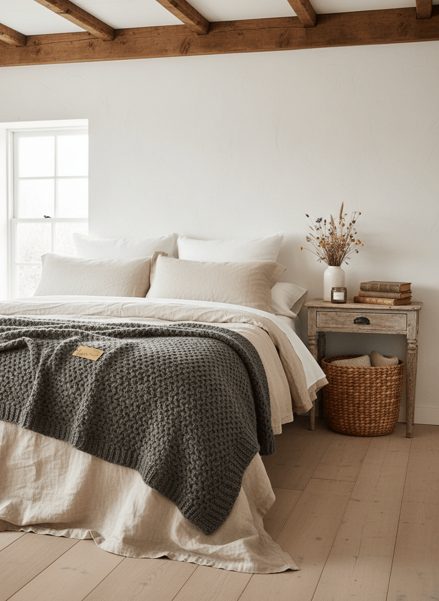 Riva home Throw WOOL BLEND RIBBED GREY/BROWN THROW by Essentials