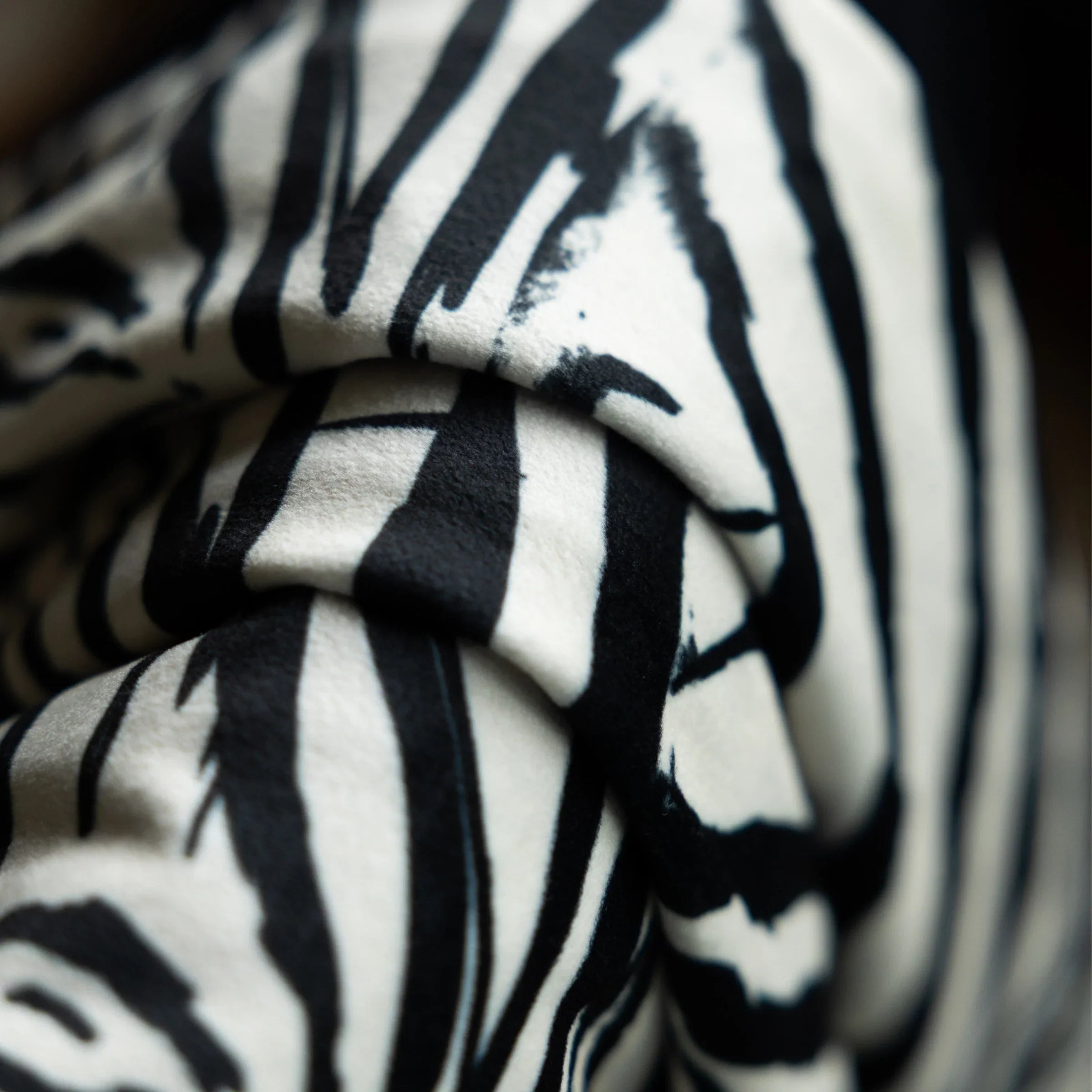 Rockett St George (Riva Home) Bedspread/Throw DIRTY ZEBRA TASSELLED VELVET THROW - BLACK  by Rockett St George