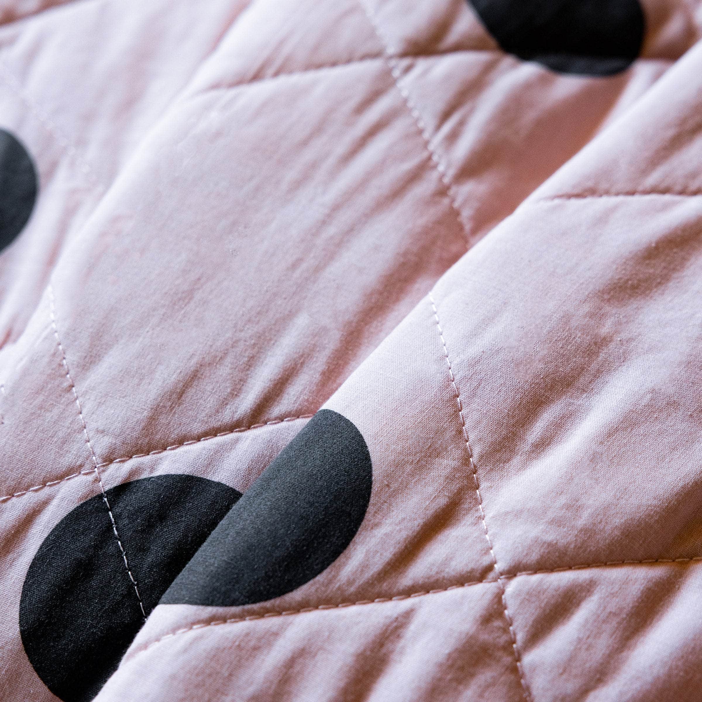 Rockett St George (Riva Home) Bedspread/Throw DOT NOIR FRILLED 100% COTTON BEDSPREAD – PINK by Rockett St George