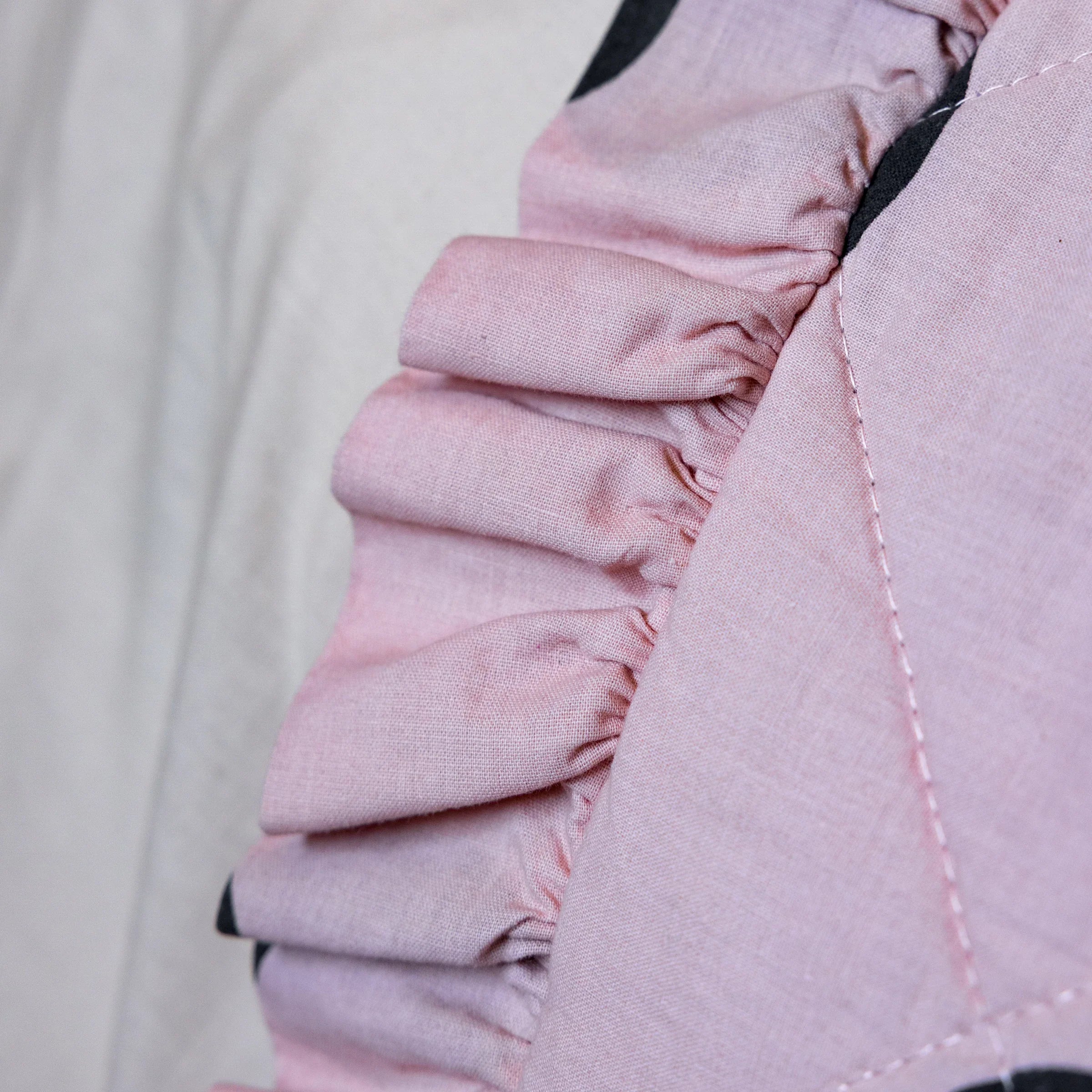 Rockett St George (Riva Home) Bedspread/Throw DOT NOIR FRILLED 100% COTTON BEDSPREAD – PINK by Rockett St George