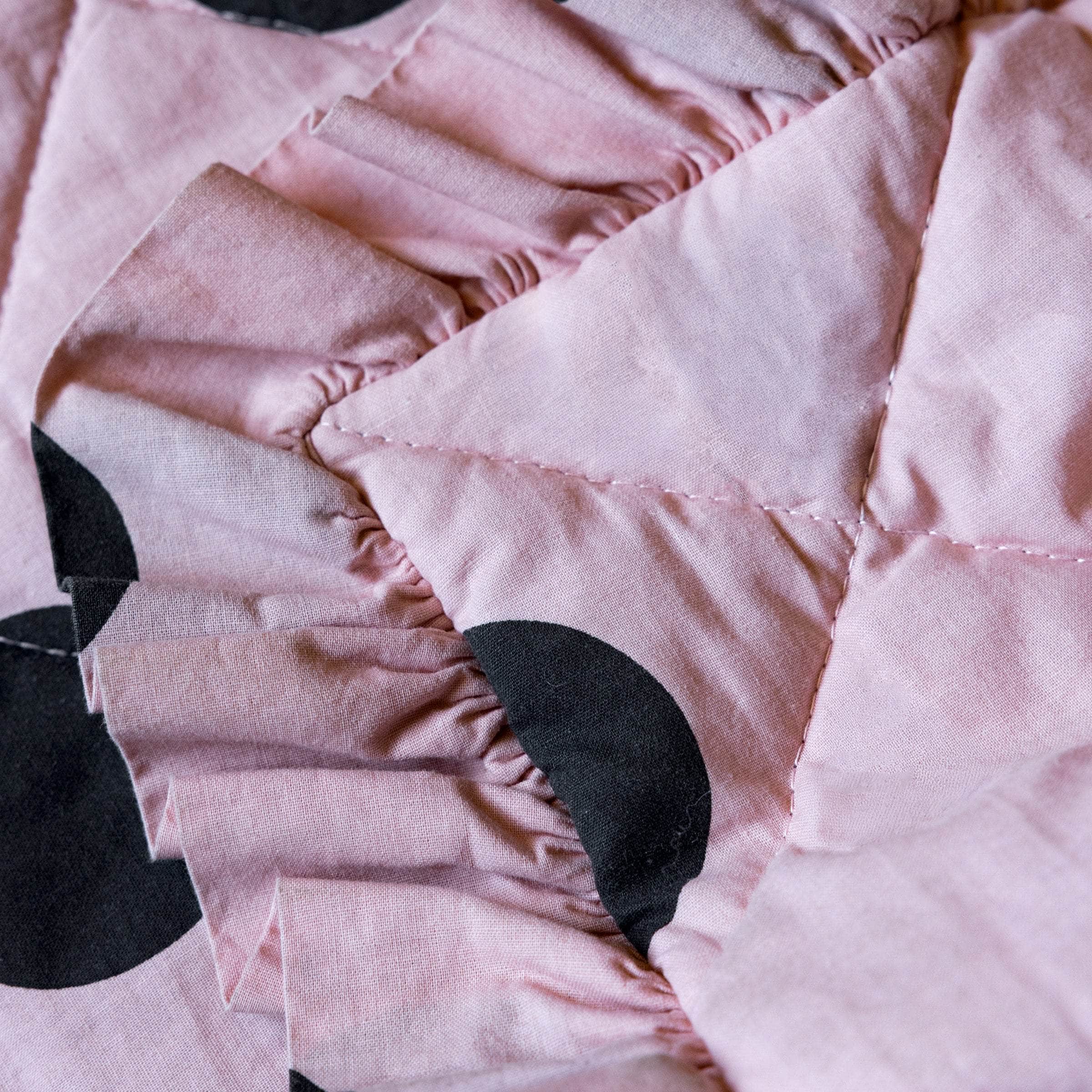 Rockett St George (Riva Home) Bedspread/Throw DOT NOIR FRILLED 100% COTTON BEDSPREAD – PINK by Rockett St George