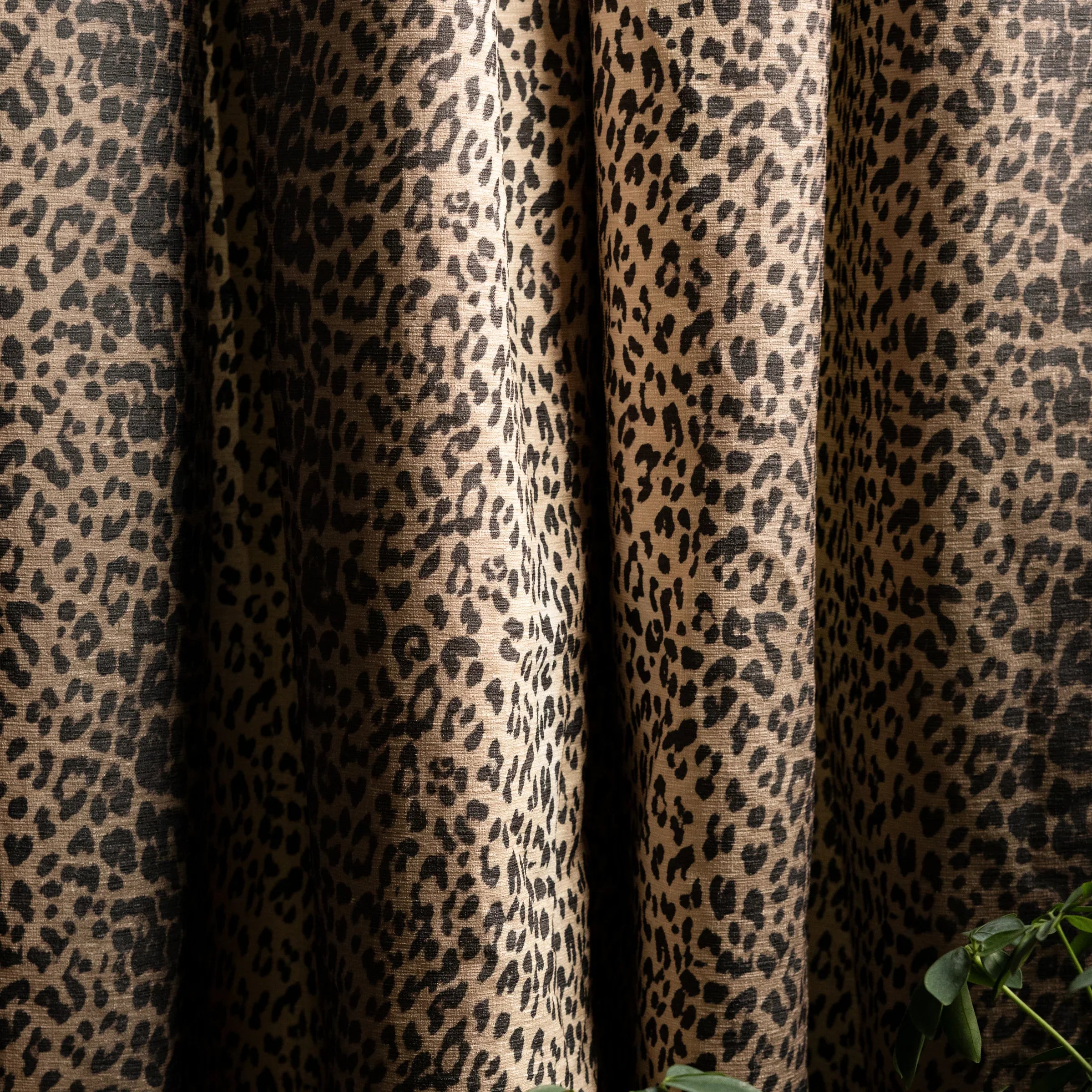 Rockett St George (Riva Home) Curtains LEOPARD LUXE BLACKOUT PENCIL PLEAT CURTAINS - NATURAL  by Rockett St George