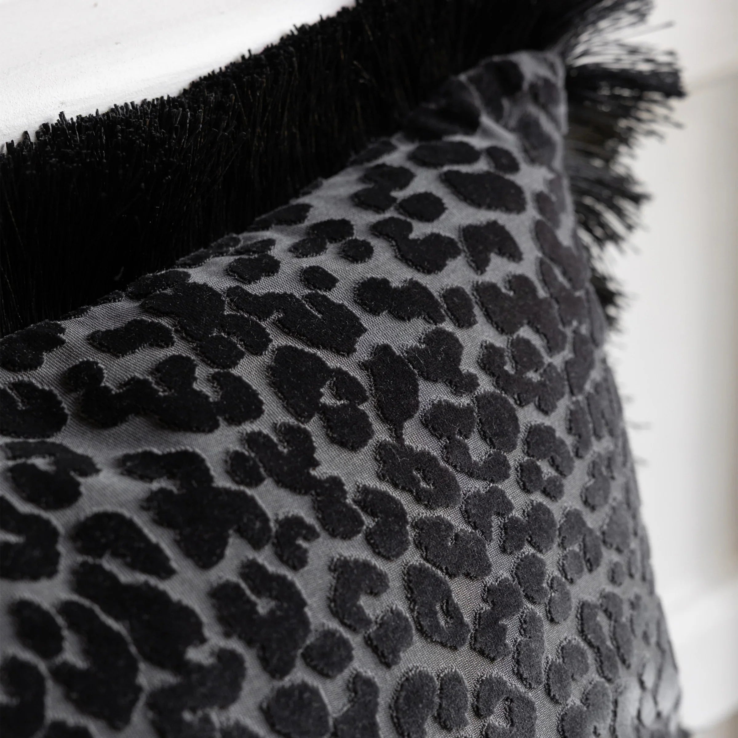 Rockett St George (Riva Home) Cushions LEOPARD LOVE CUT VELVET CUSHION – BLACK, GREEN, CARAMEL OR PINK by Rockett St George