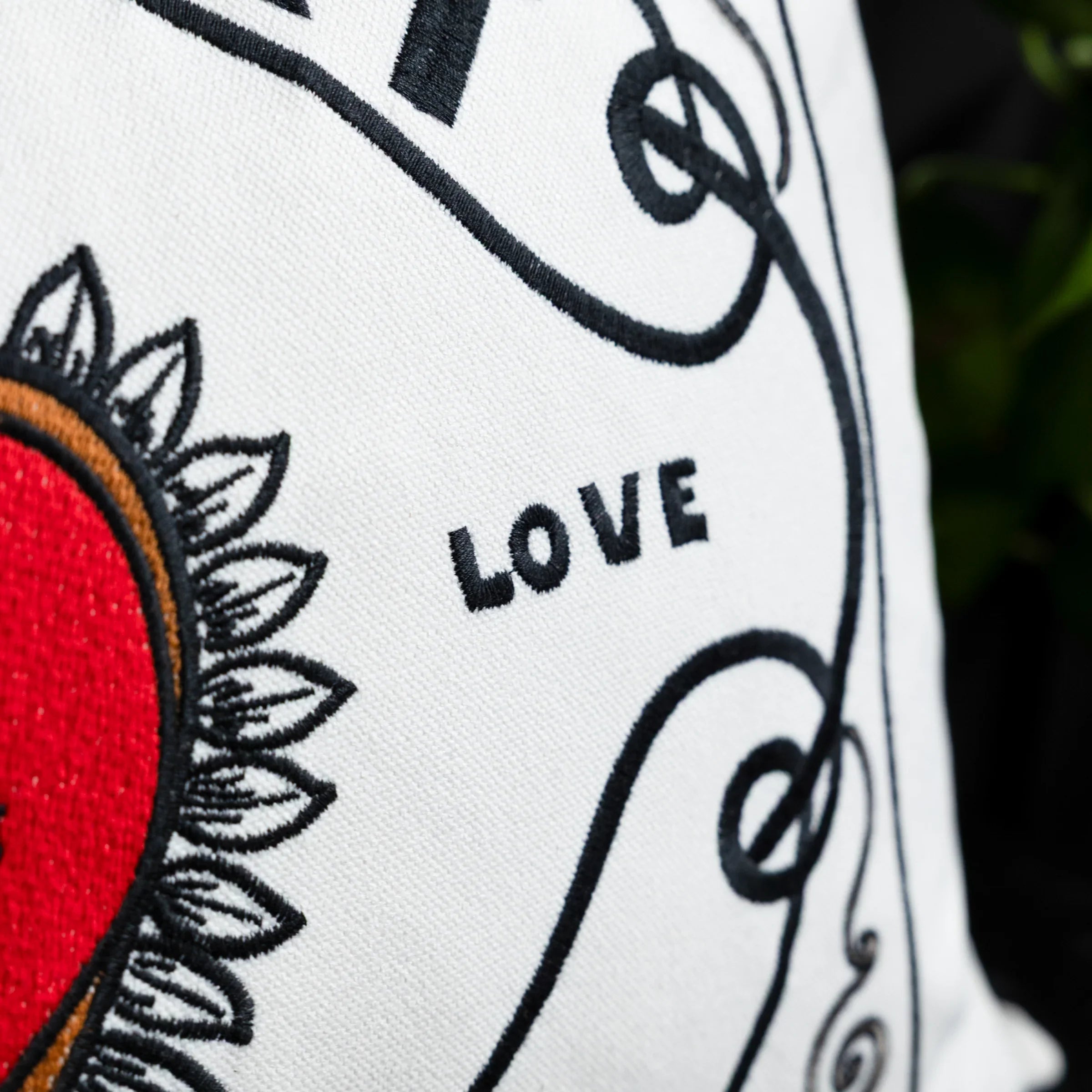 Rockett St George (Riva Home) Cushions MY HEART ALWAYS FEATHER FILLED EMBROIDERED CUSHION – NATURAL by Rockett St George