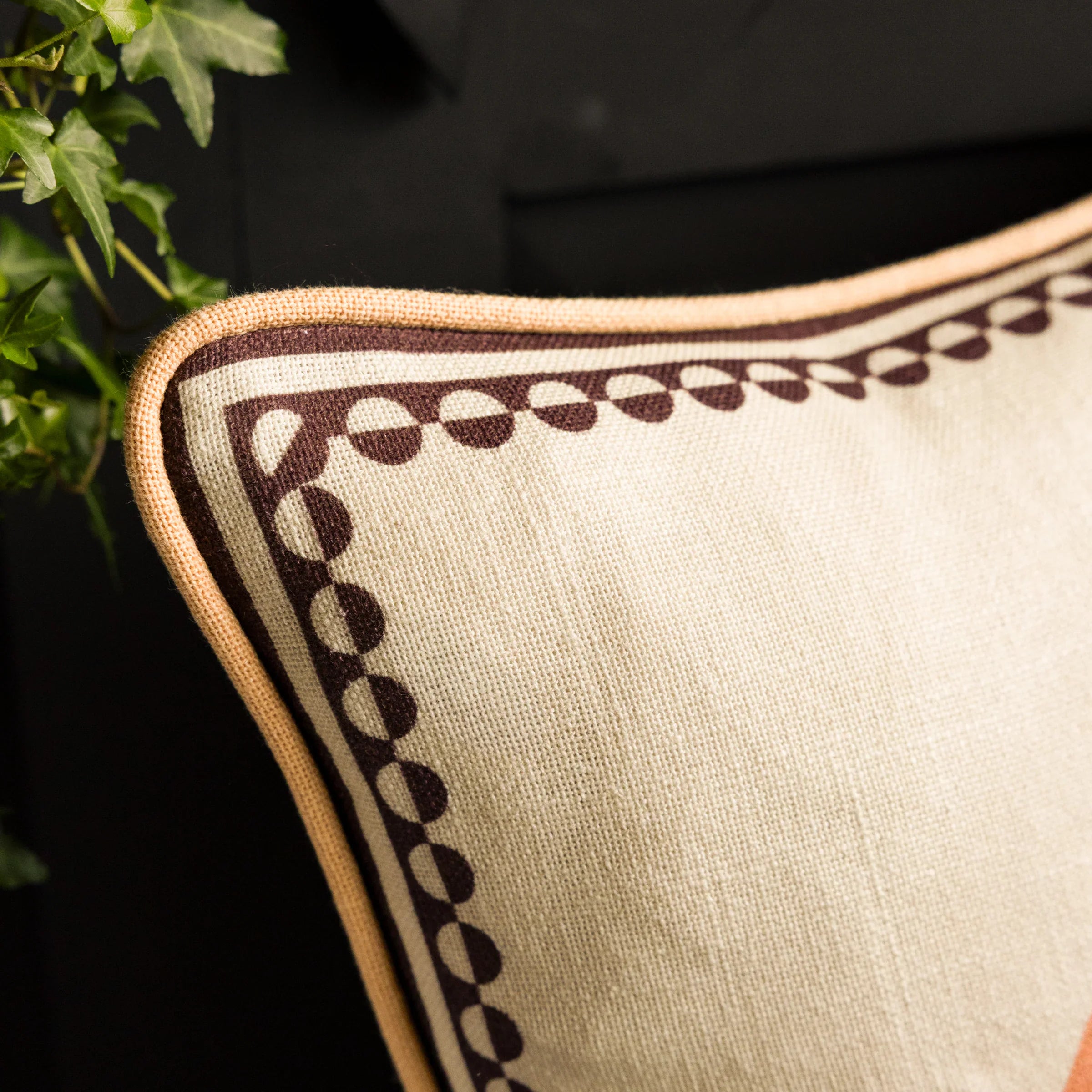 Rockett St George (Riva Home) Cushions YES SIR I CAN BOOGIE COTTON SLUB CUSHION PEACH by Rockett St George