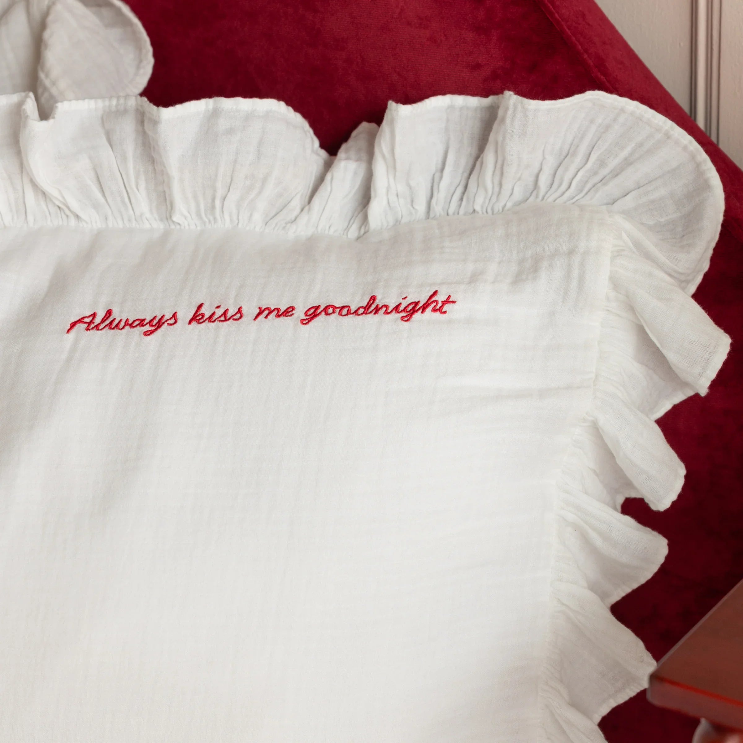 Rockett St George (Riva Home) Duvet Cover set LOVE NOTE FRILL COTTON DUVET COVER SET WHITE  by Rockett St George