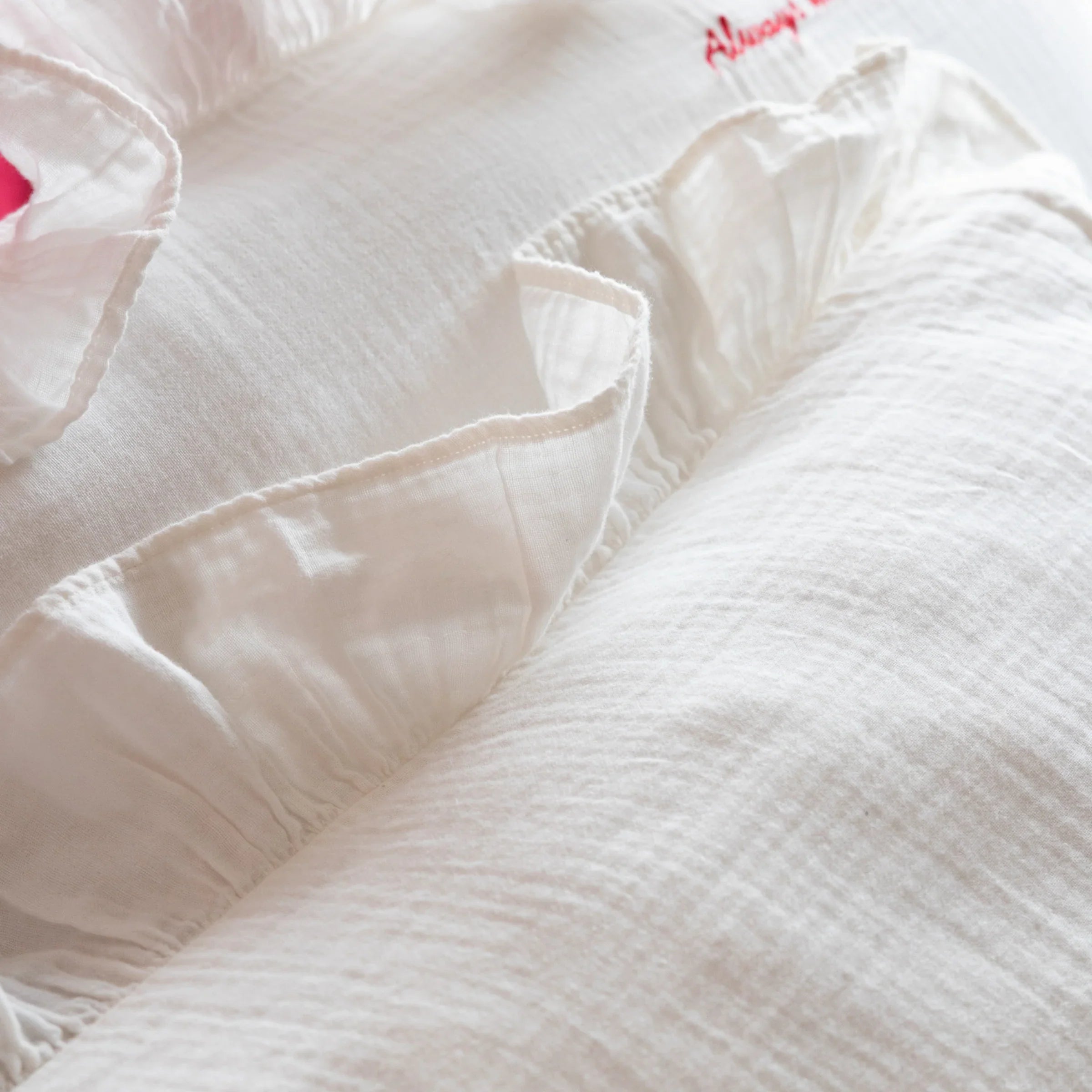 Rockett St George (Riva Home) Duvet Cover set LOVE NOTE FRILL COTTON DUVET COVER SET WHITE  by Rockett St George