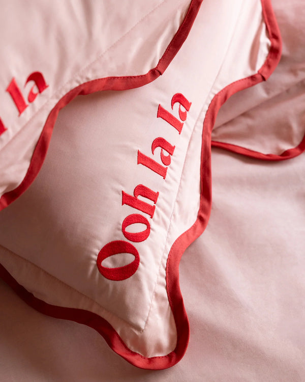 OOH LA LA LA COTTON SCALLOP DUVET COVER SET PINK  by Rockett St George
