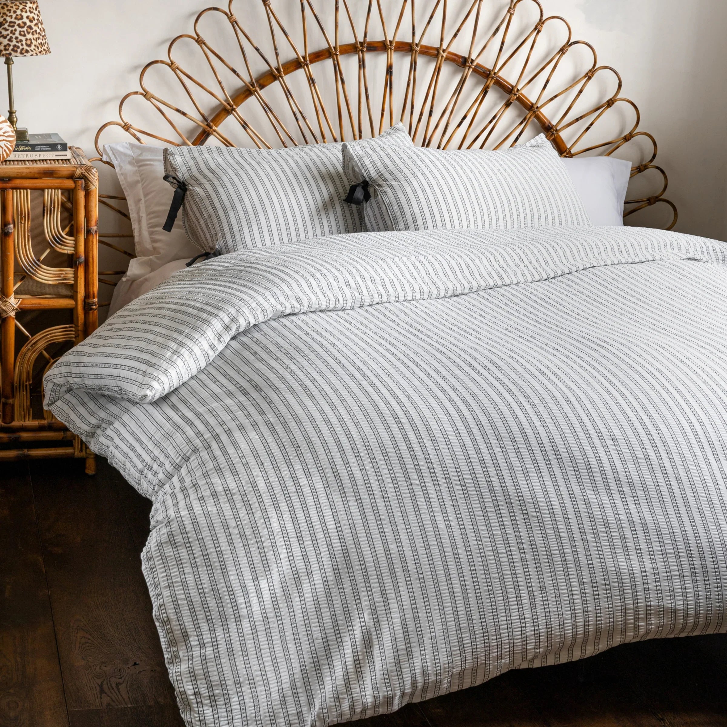 Rockett St George (Riva Home) Duvet Cover set STARSTRUCK STRIPE PRINTED DUVET COVER SET – MONOCHROME by Rockett St George