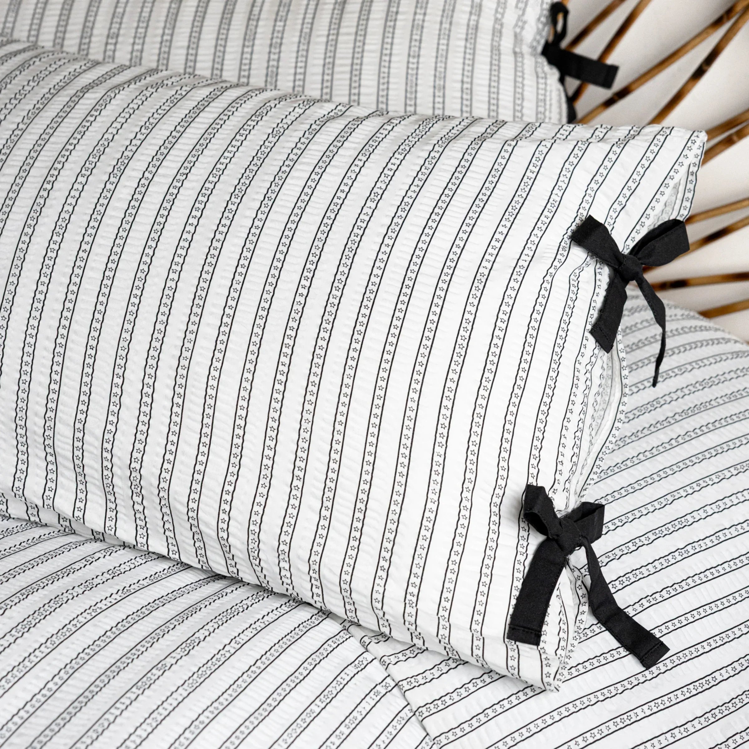 Rockett St George (Riva Home) Duvet Cover set STARSTRUCK STRIPE PRINTED DUVET COVER SET – MONOCHROME by Rockett St George